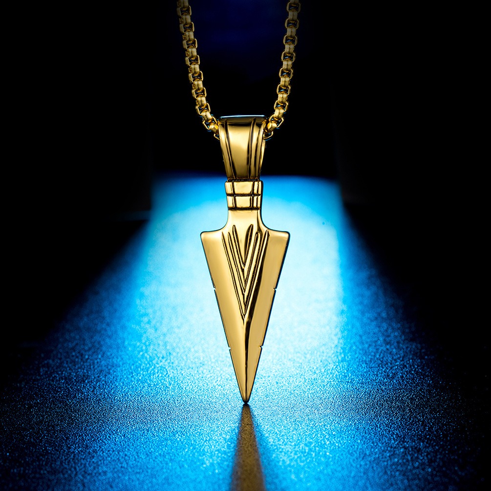 Picture of Fashion Men Matching Arrow Pendant Necklace  