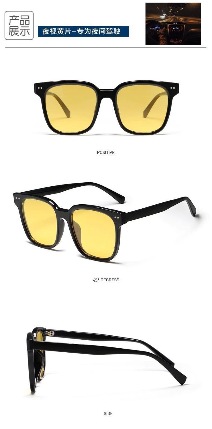 Picture of Anti Glare Yellow Lens Sunglasses, UV400 Protection Eyewear For Men Yellow 