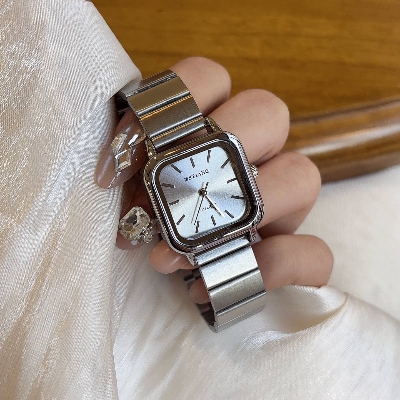 Picture of Square sunlight Pattern Watch for Women Fashion Stainless Steel Band Watch Waterproof Ladies Quartz Watch Reloj  