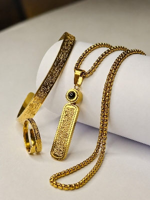 Picture of Luxury Stainless Steel Islamic 3PCS Set for Men  