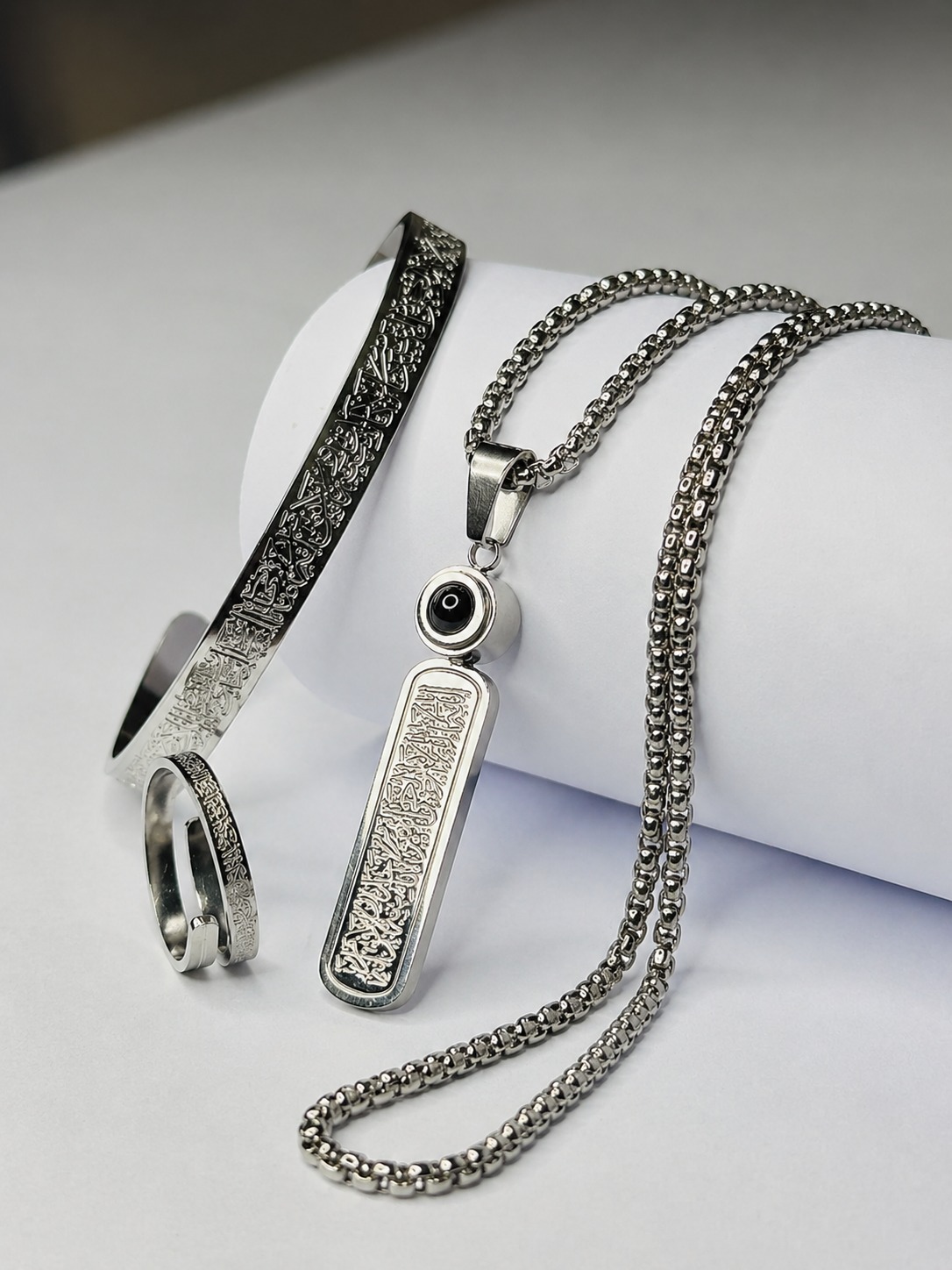 Picture of Luxury Stainless Steel Islamic 3PCS Set for Men  
