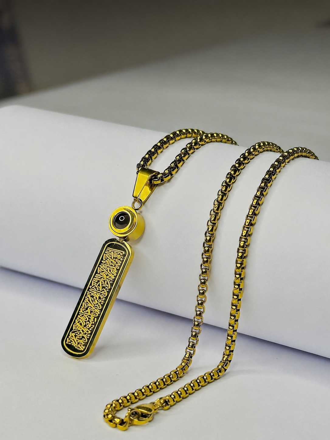 Picture of Elegant Arabic Calligraphy Silver Pendant Chain Necklace  
