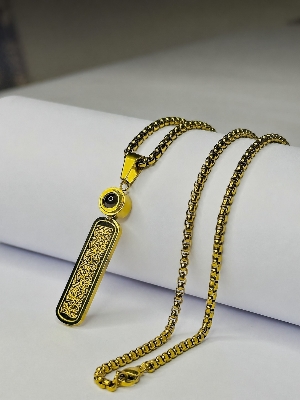 Picture of Elegant Arabic Calligraphy Silver Pendant Chain Necklace  