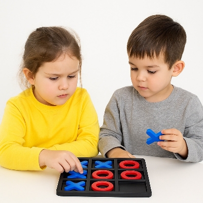 Picture of OOTDTY Tic Tac Toe Cognitive Learning Educational OX Chess Board Game Any Color. Multicolor 