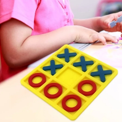Picture of OOTDTY Tic Tac Toe Cognitive Learning Educational OX Chess Board Game Any Color. Multicolor 