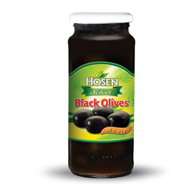 Picture of Hosen Select Black Olives Whole 350gm