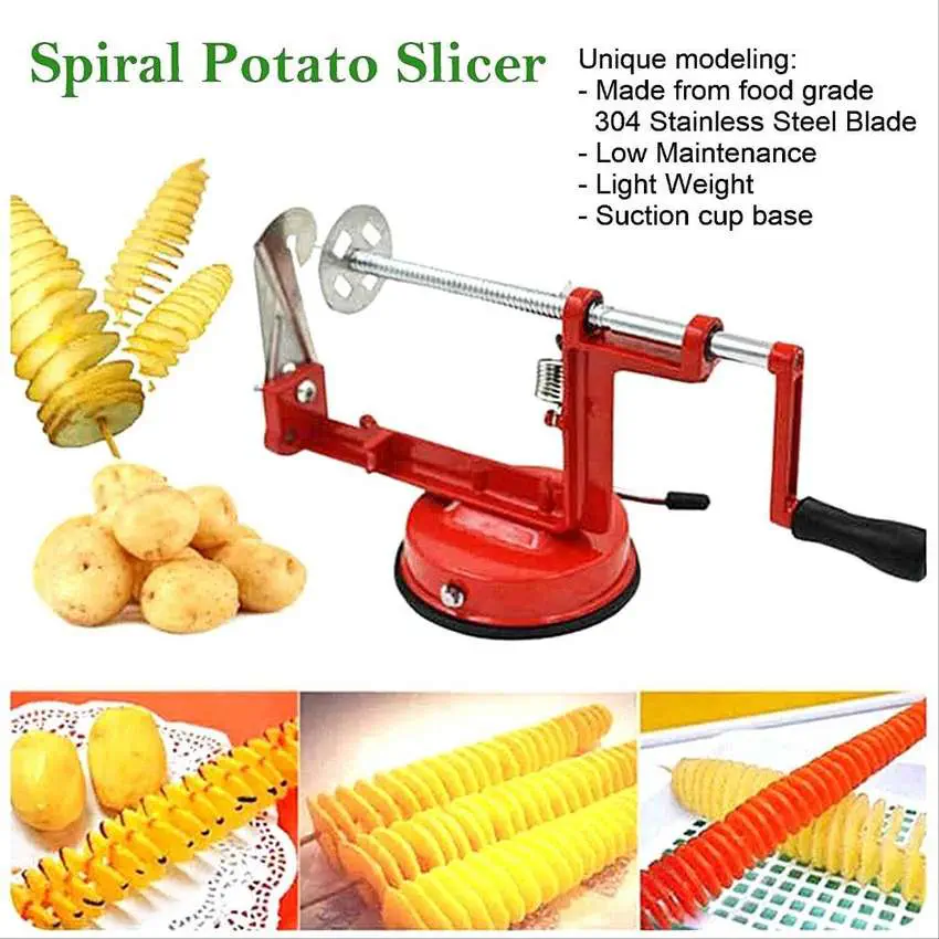 Picture of Potato Chips Maker, Manual spiral potato chips twister slicer cutter tornado twist machine Multicolor