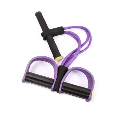 Picture of Tension Rope 4 Tube Puller Pedal Ankle Abdominal Exerciser Fitness Elastic Sit Up Pull Rope Home Gym Sport Training Equipment Multicolor