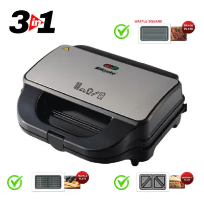 Picture of Miyako 3 In 1 Sandwich Maker SM-862-HY - Sandwich Plate, Grill Plate & Waffle Plate Multicolor