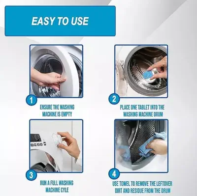Picture of 12pcs Washing Machine Cleaner Washer Cleaning Detergent Effervescent Tablet Cleaner Washing Machine Home Cleaning tool Multicolor