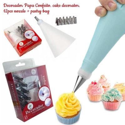 Picture of Stainless Steel 12 Pieces Cake Decoration Tools - Silver - Multicolor