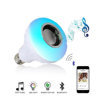 Picture of Bluetooth Speaker Bulb - Remote Control Colour Changing Bulb With Bluetooth Speaker - LED Music Bulb - Transparent