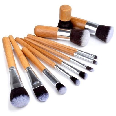 Picture of Bamboo Makeup Brush Set - 11 PCS - Multicolor