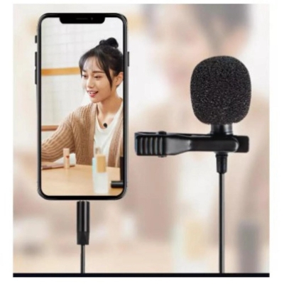 Picture of 3.5mm Jack Microphone Tie Clip-on Lapel Mikrofon Microfono Mic for Mobile Phone - Black