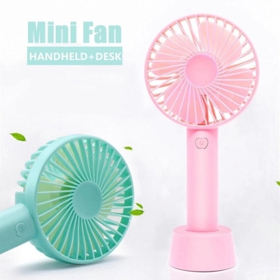 Picture of New Mini Rechargeable USB Charging Portable Handheld 3 Gear Speed Desktop Fan - Multicolor
