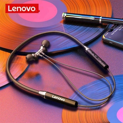 Picture of Lenovo He05 Bluetooth 5.0 Neckband Earphone Wireless Stereo Sports Magnetic Headphones Sports Running Ipx5 Waterproof Headset - Neckband - Wireless Earbud - Neckband - Multicolor