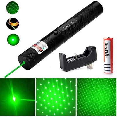 Picture of Green Rechargeable Laser Pointer Laser light Adjustable Focus (Professional) - Multicolor