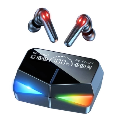 Picture of M28 TWS Bluetooth 5.1 Gaming Headset Dual Mode Wireless Earphones Sports Stereo Sound Low Latency LED Digital Display Smart Touch Earphone - Multicolor