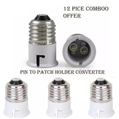 Picture of Bulb Base Socket Holder Converter (Pin To Pass)-12 PCS Combo - Multicolor