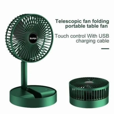 Picture of Portable Fan USB Rechargeable Foldable Table Desk Fan Telescopic Floor 3 Speeds - Multicolor
