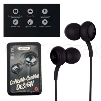 Picture of REMAX RM 510 Wired Earphone new unique headphone black - Multicolor