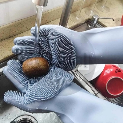 Picture of Silicone High Quality Dish Washing Kitchen Hand Gloves (Multicolor) - Hand Gloves - Hand Gloves - Multicolor
