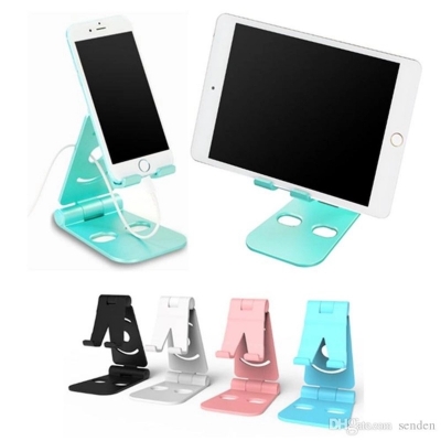 Picture of Mobile Phone Stand for desktop, Folding Bracket Flat Mobile Stand (Colour-Random) - Multicolor