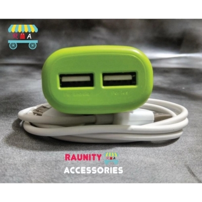 Picture of Dual USB Charging Adapter with Cable - Multicolor