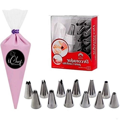 Picture of Stainless Steel 12 Pieces Cake Decoration Tools - Silver - Multicolor