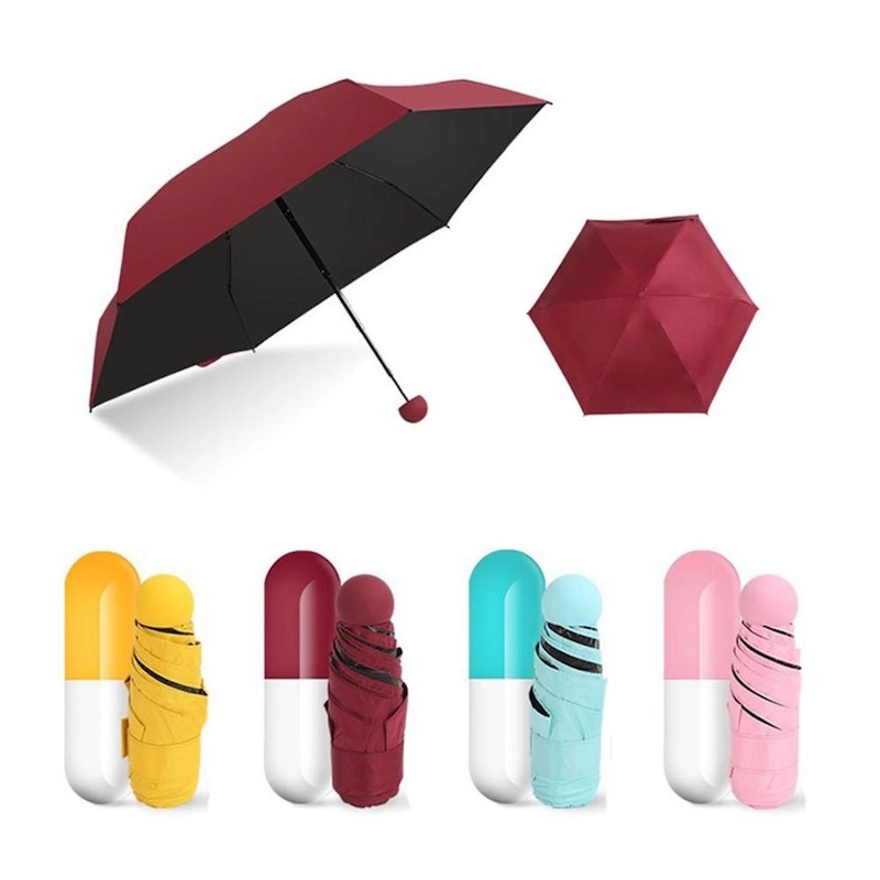 Picture of Capsule Umbrella with Folding Cute Capsule Case - 7" Mini - Multicolor