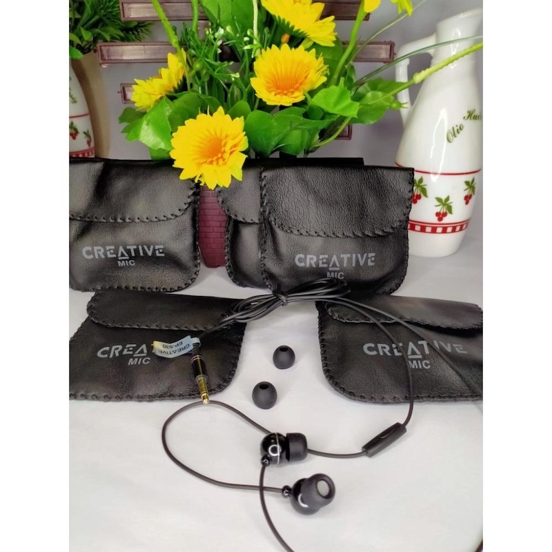 Picture of Creative High Bass Audio Earphone with Pouch EP-530 - Black - Ear Phone - Black