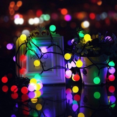 Picture of Decorative Ball Shaped LED Fairy Light RGB - 25 bulbs - **Multicolour** - Multicolor