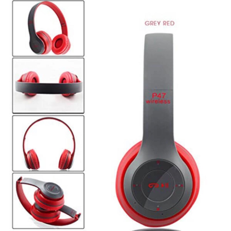 Picture of Wireless Bluetooth Headphone P47 Stereo Earphone with SD Card Slot - Bluetooth Earphone - Multicolor