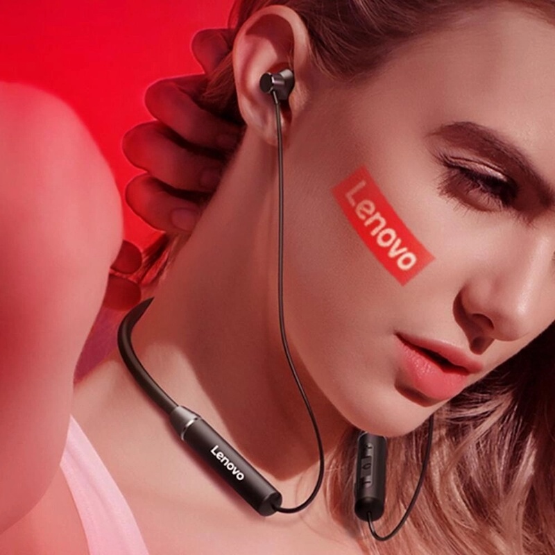 Picture of Lenovo He05 Bluetooth 5.0 Neckband Earphone Wireless Stereo Sports Magnetic Headphones Sports Running Ipx5 Waterproof Headset - Neckband - Wireless Earbud - Neckband - Multicolor