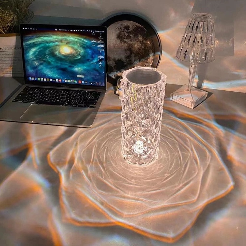 Picture of Rose Diamond Table Lamp RGB Atmosphere Light USB Charging Torch Lamp 16 Colour - Multicolor