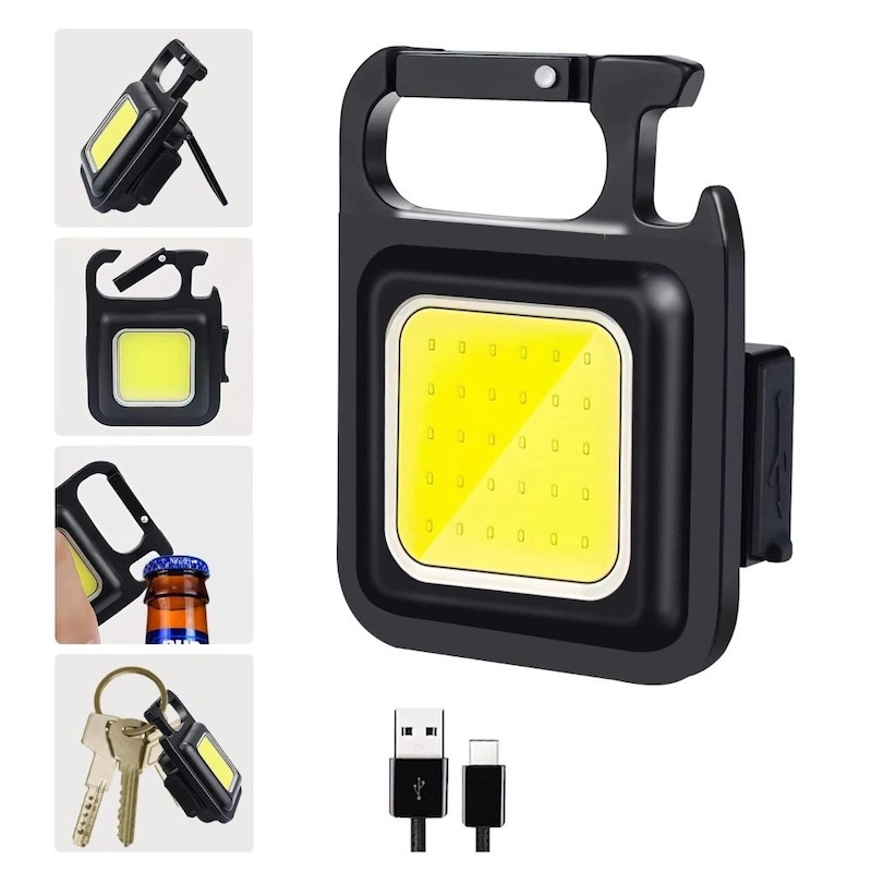 Picture of Multifunctional Outdoor Portable USB Chargeable COB Work Light Inspection Light Camping Mini Led Keychain Flashlight - Multicolor