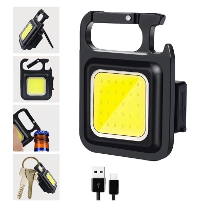 Picture of Multifunctional Outdoor Portable USB Chargeable COB Work Light Inspection Light Camping Mini Led Keychain Flashlight - Multicolor
