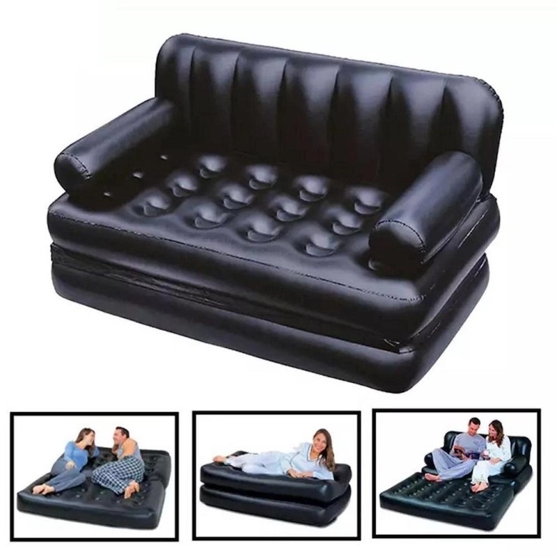 Picture of 5 in 1 Multifunction Inflatable Fasion Air Sofa Double Bed Mattress - Multicolor