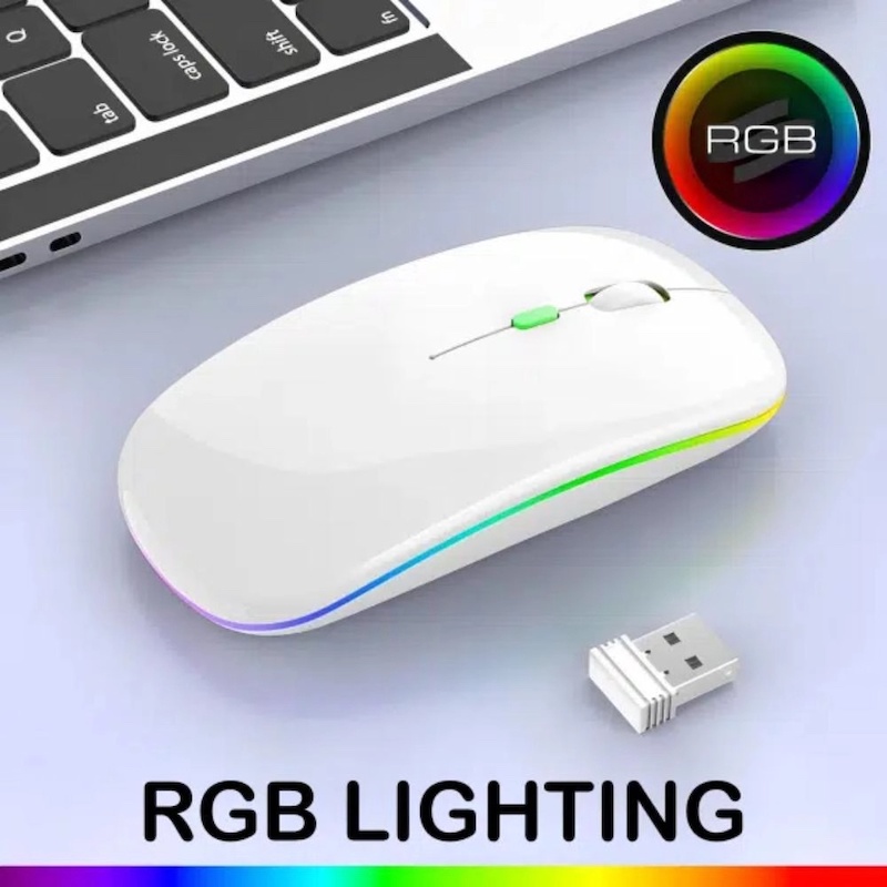 Picture of Rechargeable Wireless Optical Mouse, Wireless Computer Gamer 2.4GHz Mouse - Multicolor