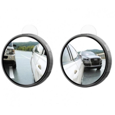 Picture of Blind Spot Round Mirror for Looking glass. Power glass for motorcycle or Car. 360 Degree 2 Piece - Black