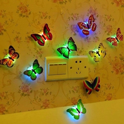 Picture of Beautiful Butterfly LED Night Light Lamp With Suction Christmas Wedding Decor-1pcs Available in a variety of colors - Multicolor