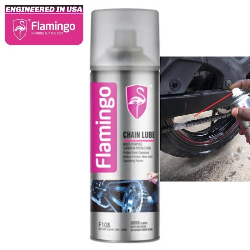 Picture of Flemingo Chain Lub 220 ml and Chain Clean Brush for Motorbike combo pack 2 - Easy to Use And Maintain - Reliable and Durable