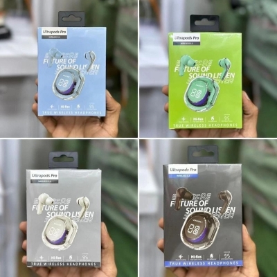 Picture of Ultrapods Pro True Wireless Earbuds with Display Transparent Design, Bluetooth 5.3 Water Proof - Multicolor