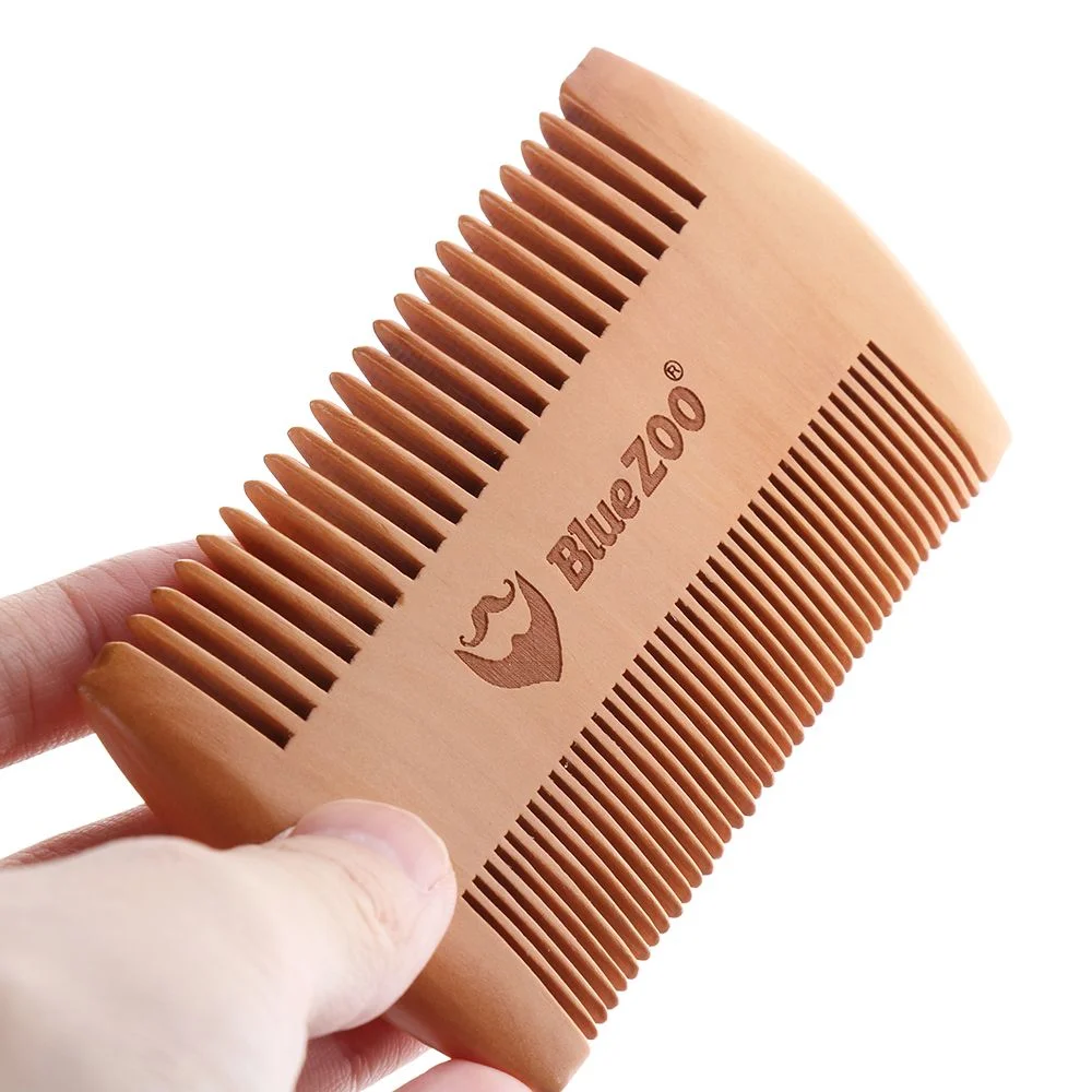 Picture of Double-Sided Wooden Beard Comb with Genuine Leather Case