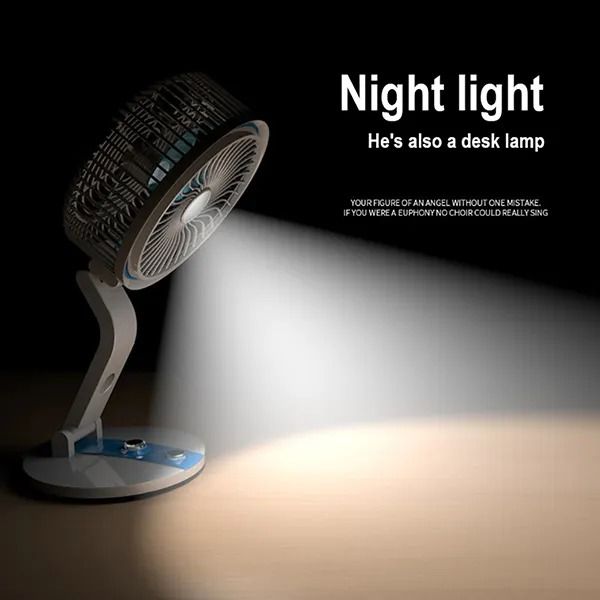 Picture of ✅ LR‑2018 Rechargeable Desktop Fan – LED Light & Foldable | Bazar Offer - Green