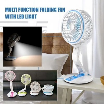 Picture of ✅ LR‑2018 USB Rechargeable Fan with LED Light – Compact, Foldable & Travel Ready | Bazar Offer - Green