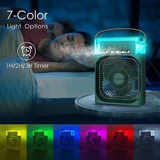 Picture of Rechargeable Air Cooler with Soft LED Night Light | Bazar Offer - Black