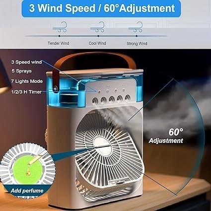 Picture of Rechargeable Air Cooler with Portable Handle | Bazar Offer - Black