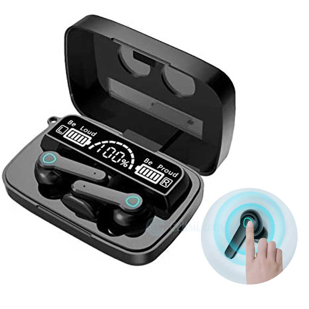 Picture of M19 Earbuds TWS Touch Control Wireless Bluetooth 5.1 Headphones With Microphone With flashlight
