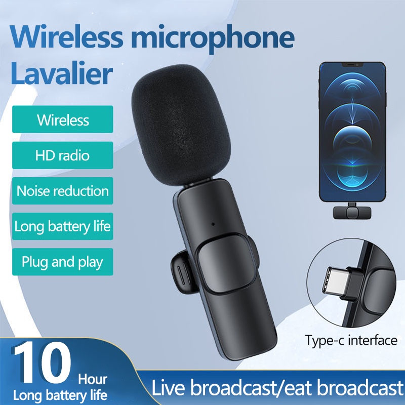 Picture of K9 Wireless Lavalier Microphone Upgraded Plug-Play Auto-Syncs Mic For Vlogs Interview Youtubers (NO APP or Bluetooth Needed)